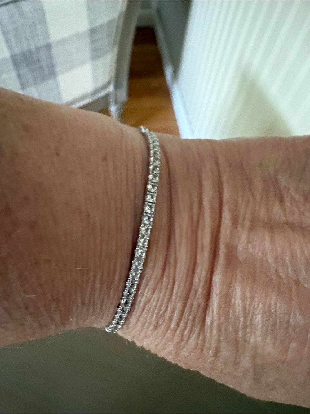 Classic Sterling silver half  Tennis Bracelet - Sparkling Clear Stones